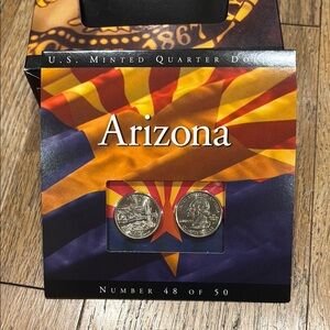 Arizona US Minted Quarter Set - Red, Yellow, Purple
